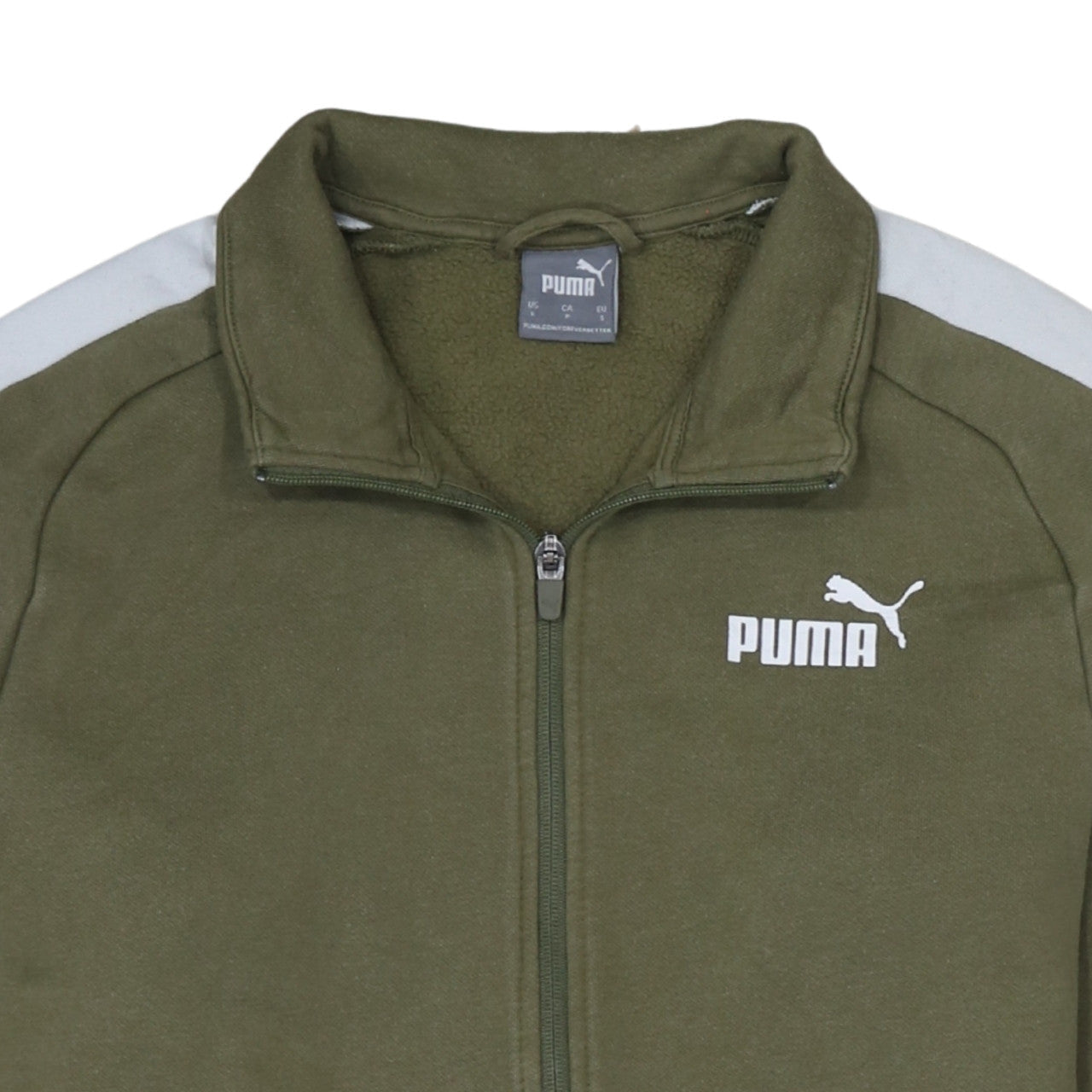Puma Men's Green Track Jacket Small Full Zip Lightweight Sportswear