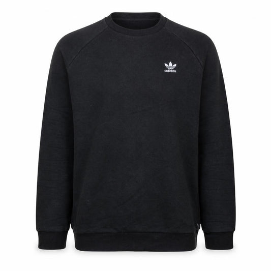 Adidas Men Black Crew Neck Pullover Sweatshirt M Regular Fit