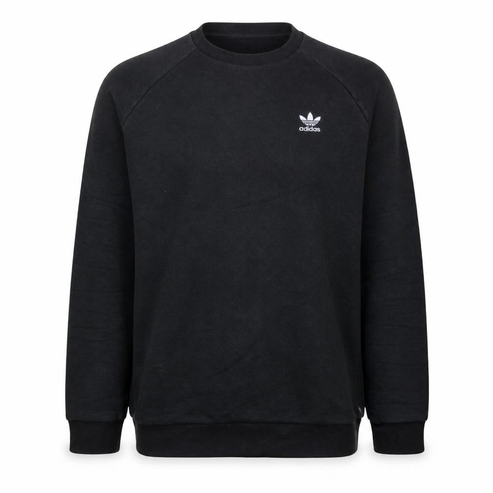 Adidas Men Black Crew Neck Pullover Sweatshirt M Regular Fit