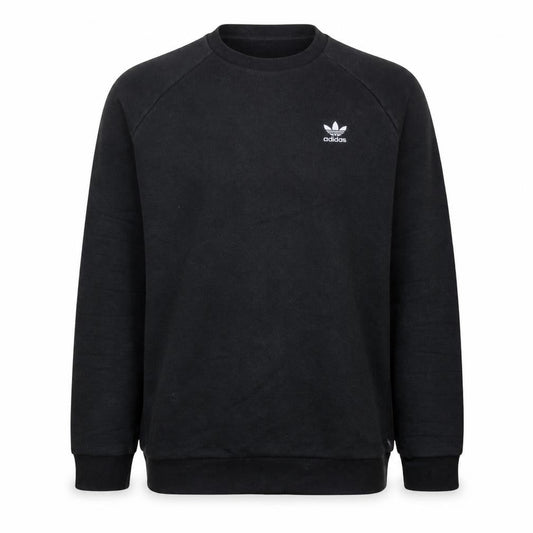 Adidas Men Black Crew Neck Pullover Sweatshirt M Regular Fit