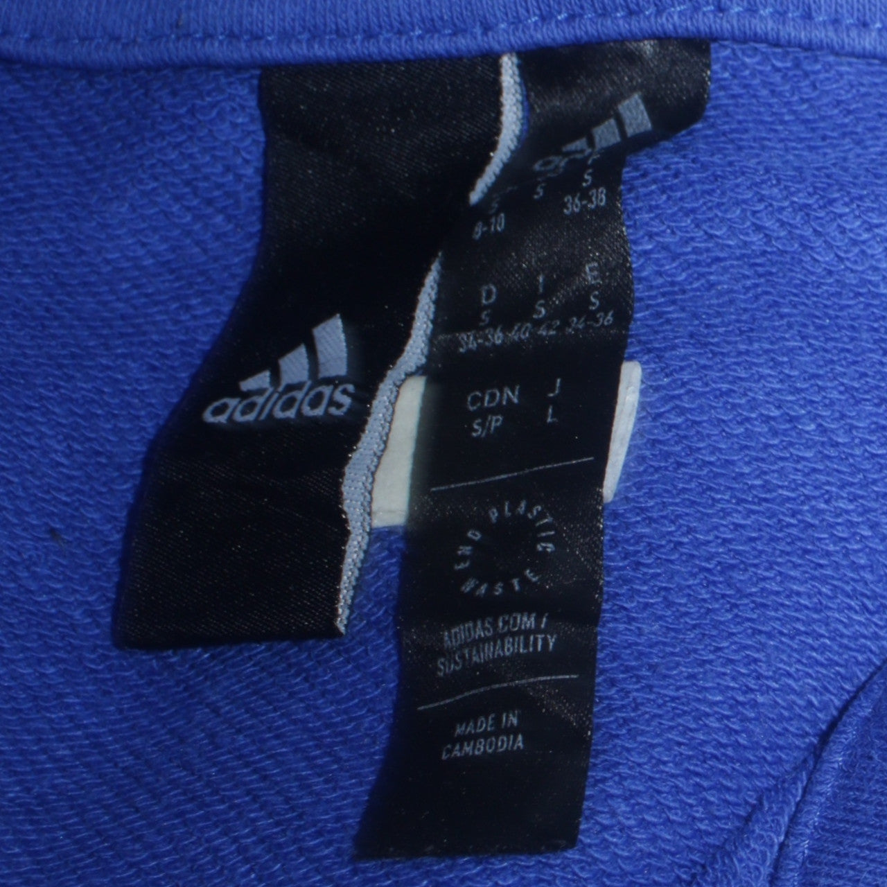 Adidas Womens Blue Colourblock 1/4 Zip Pullover Sweatshirt Size 8