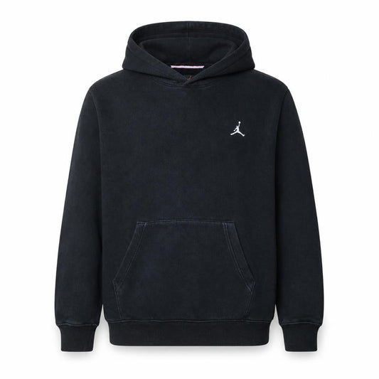 Front view of Jordan Men’s Black Pullover Hoodie Small Regular Fit Logo Fleece