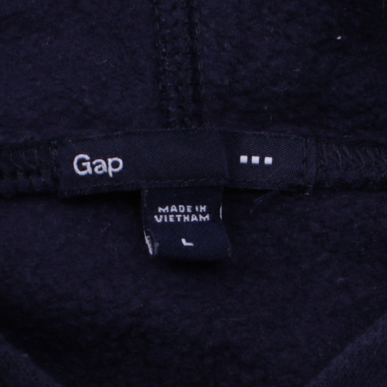 GAP Women Navy Blue Pullover Hoodie L Logo Cotton Casual Sweatshirt