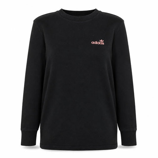 Adidas Women Black Long Sleeve Crew Neck Pullover Sweatshirt UK 8