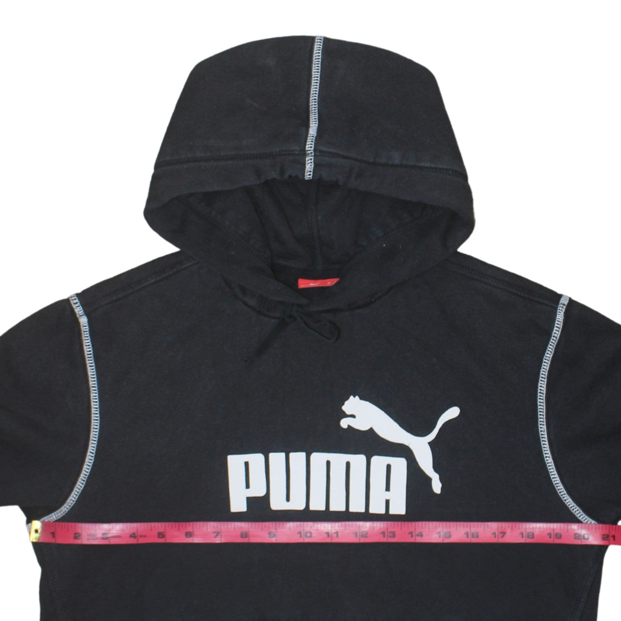Puma Men's Black Pullover Hoodie S Logo Fleece Sportswear