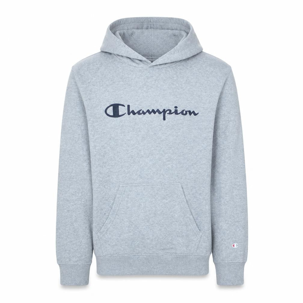 Champion Men’s Grey Pullover Hoodie Medium Logo Fleece Sweatshirt