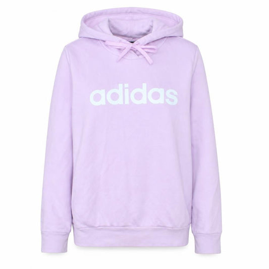 Adidas Womens Pink Pullover Hoodie Medium Cotton Blend Logo Outdoor
