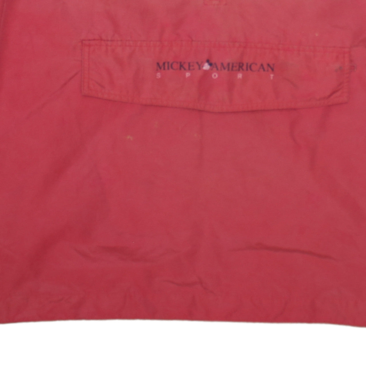 Disney Men's Red XL Mickey American Sports Hooded Anorak Jacket