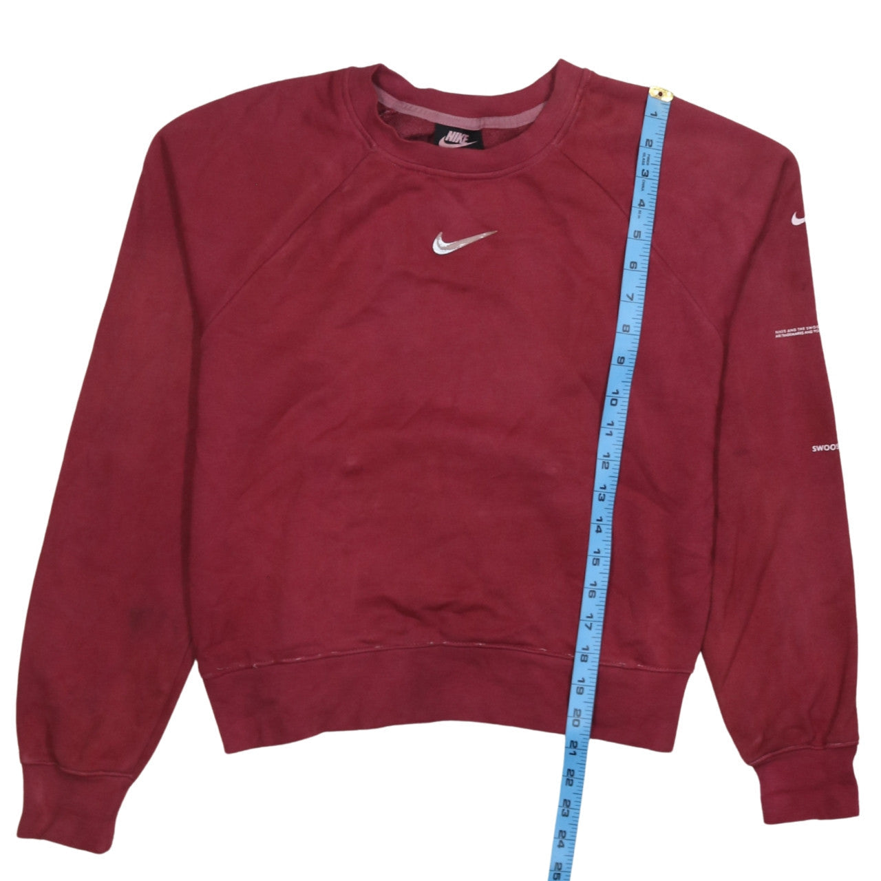 Nike Women's Red Crew Neck Pullover Sweatshirt S Cotton Blend