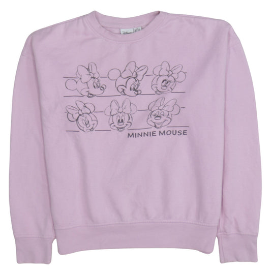 Primark Women’s Pink Minnie Mouse Sweatshirt XS Crew Neck Cotton Pullover