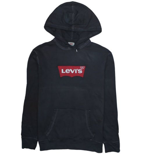 Levi's Men's Black Logo Pullover Hoodie Size L Graphic Cotton
