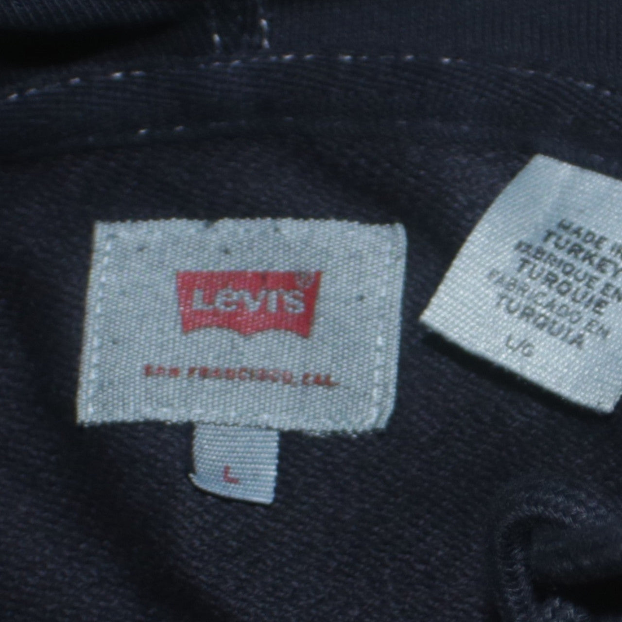 Levi's Men's Black Logo Pullover Hoodie Size L Graphic Cotton