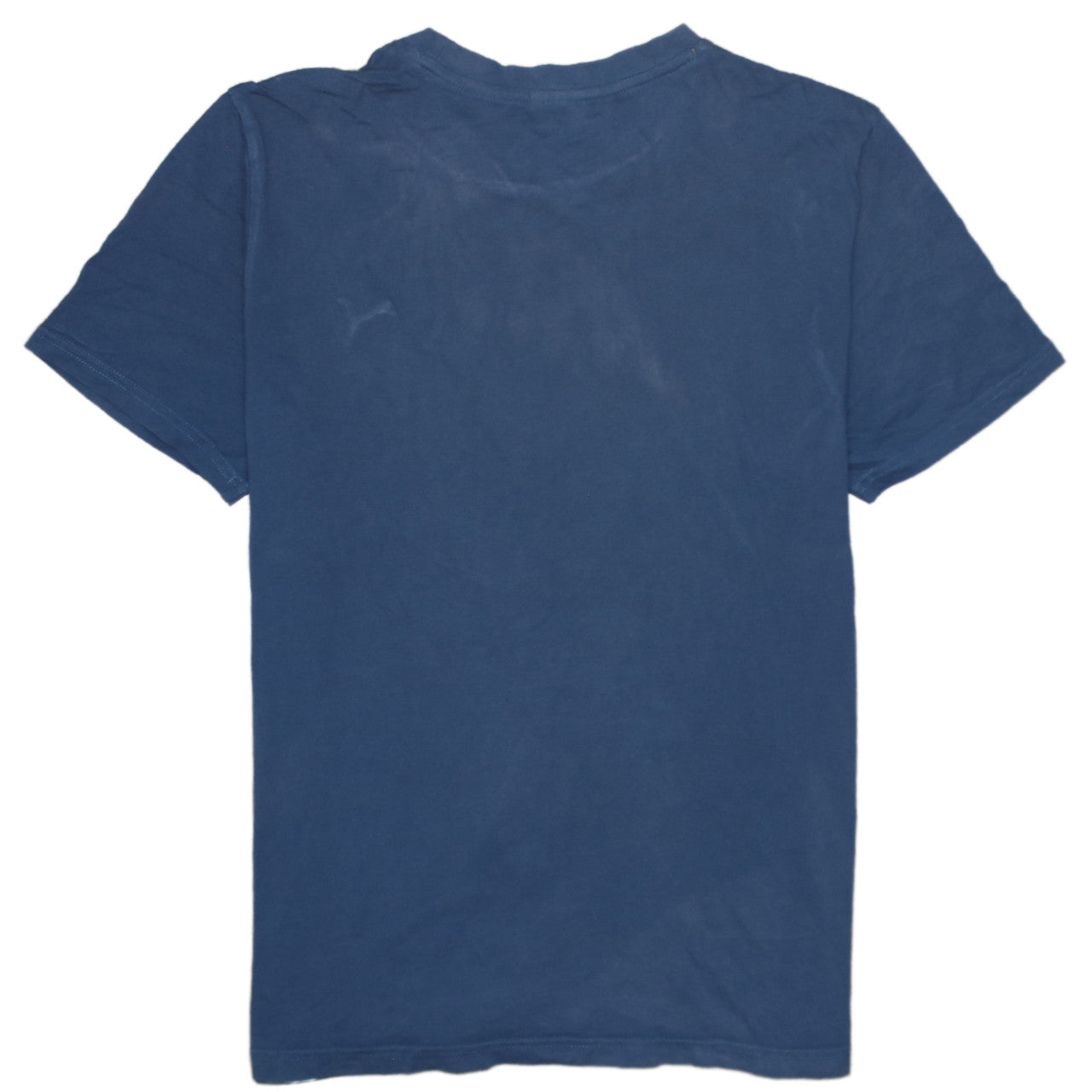Puma Men's Blue Striped Crew Neck Cotton T-Shirt Size M