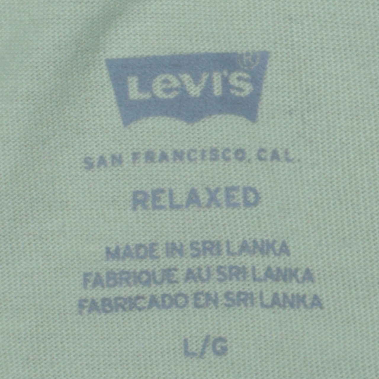 Levi's Men's Mint Green Relaxed Fit Cotton Crew Neck T-Shirt Size L