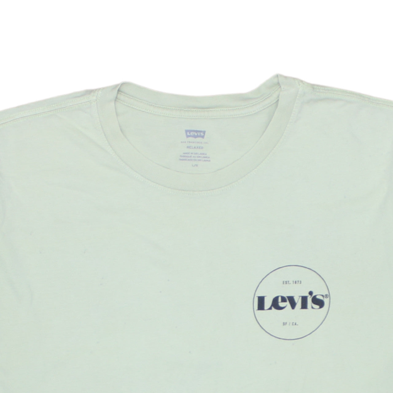 Levi's Men's Mint Green Relaxed Fit Cotton Crew Neck T-Shirt Size L