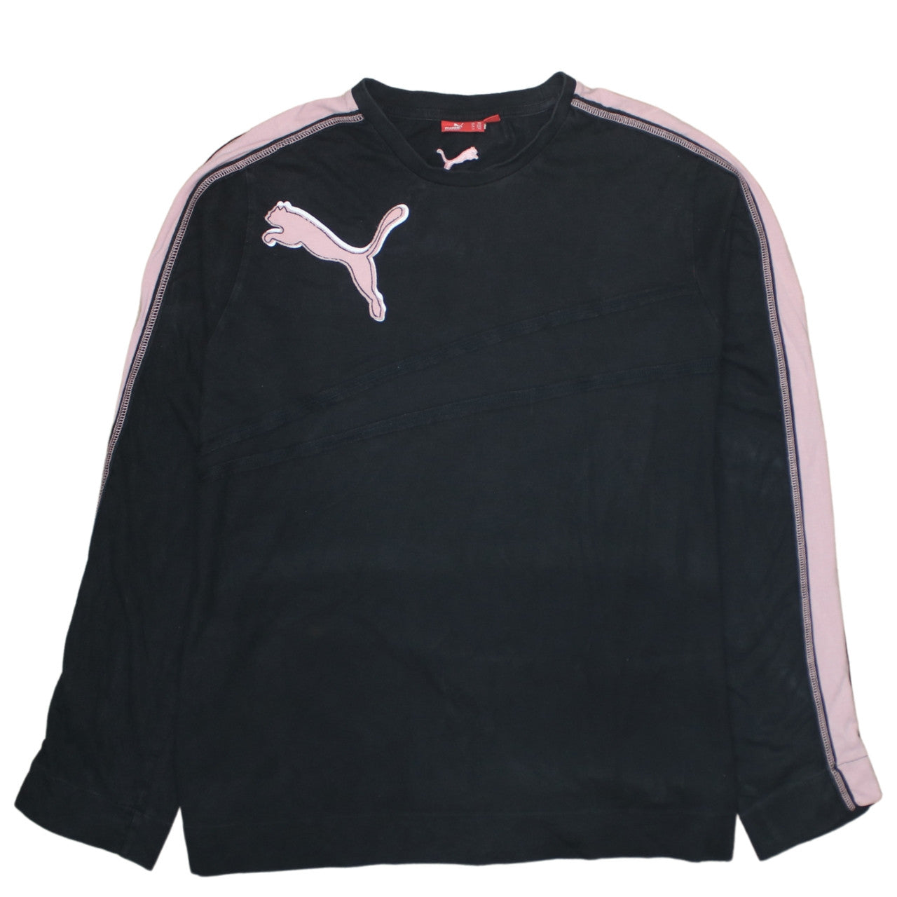 Puma Womens Black & Pink Crew Neck Pullover Sweatshirt XXL