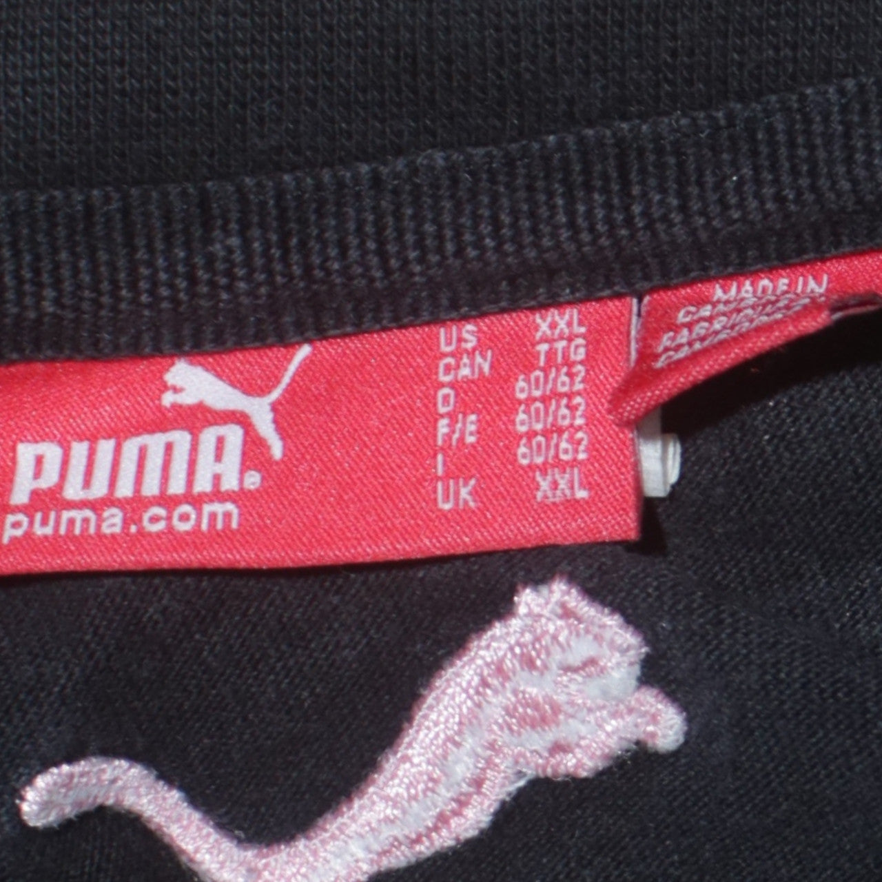 Puma Womens Black & Pink Crew Neck Pullover Sweatshirt XXL