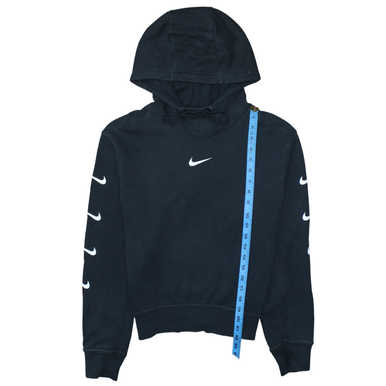 Nike Womens Black Small Pullover Hoodie Sweatshirt with Logo Detail