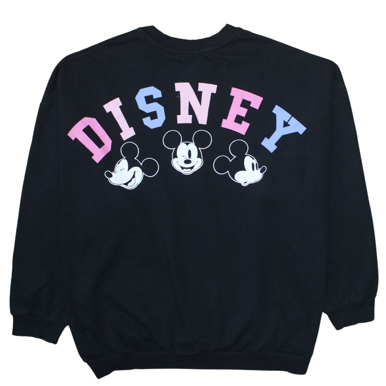 Disney Mickey Mouse Black Sweatshirt Women XL 20-22 George Crew Neck