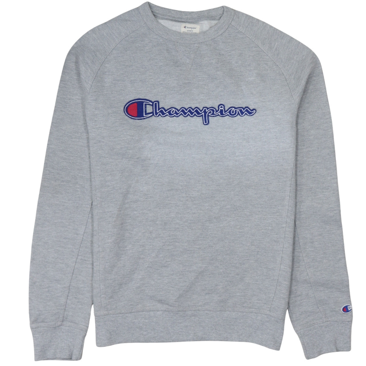Champion Men's Grey Embroidered Logo Pullover Sweatshirt Medium