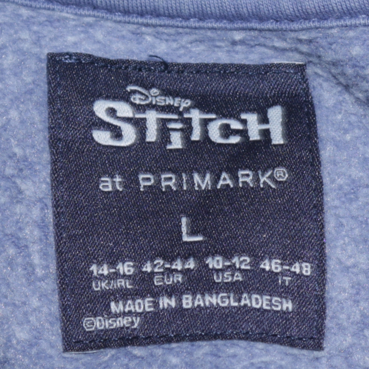 Disney Stitch & Angel Blue Sweatshirt Women L Graphic Pullover Primark