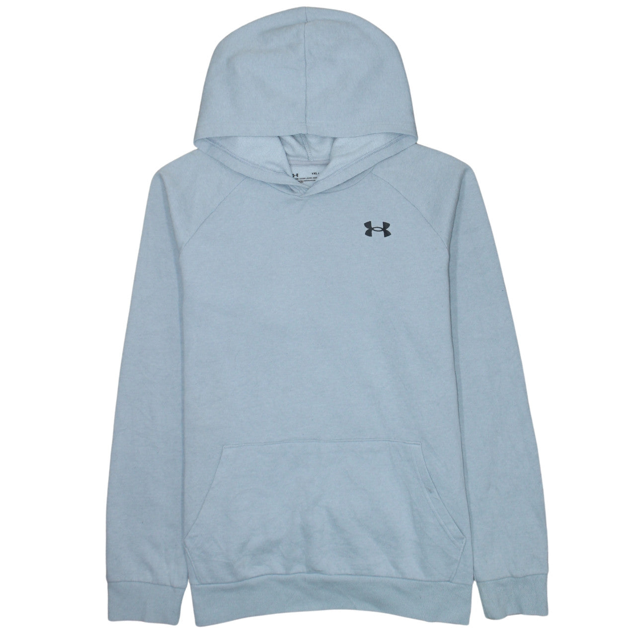 Under Armour Boys Blue Pullover Hoodie YXL Loose Fit ColdGear Fleece