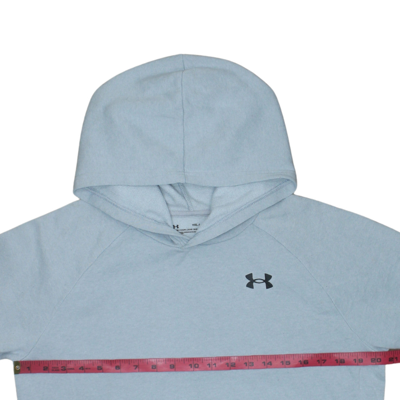 Under Armour Boys Blue Pullover Hoodie YXL Loose Fit ColdGear Fleece