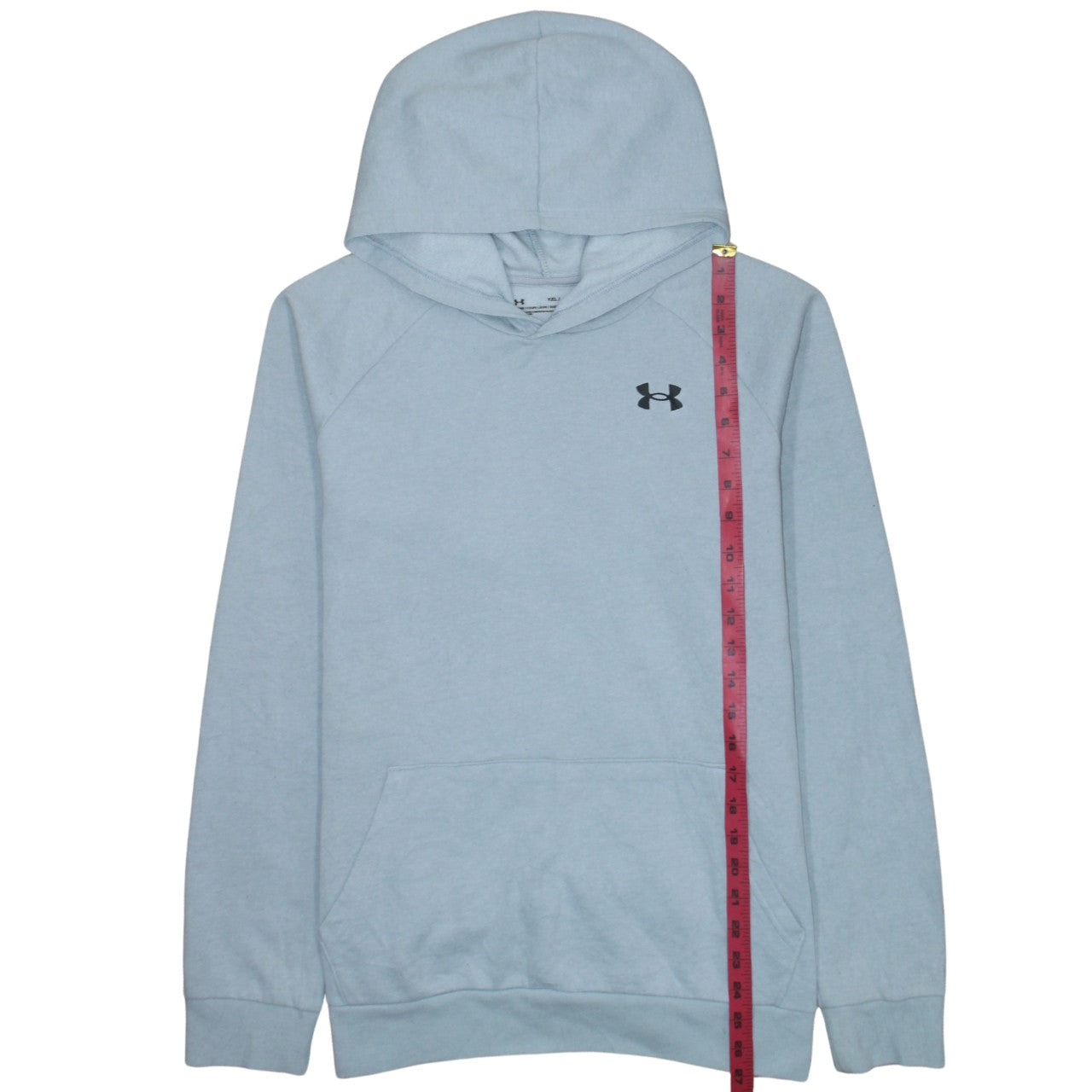 Under Armour Boys Blue Pullover Hoodie YXL Loose Fit ColdGear Fleece