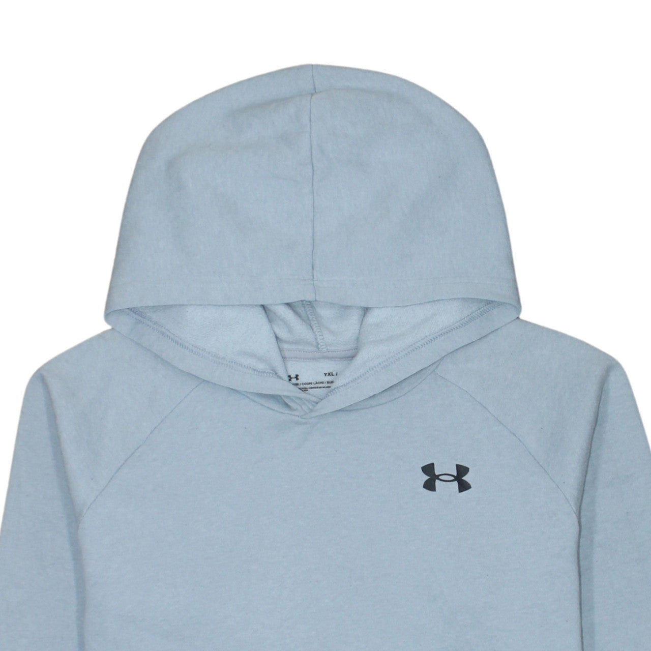 Under Armour Boys Blue Pullover Hoodie YXL Loose Fit ColdGear Fleece