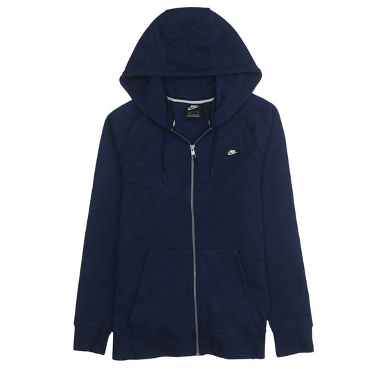 Nike Men's Blue Full Zip Hoodie Size S Lightweight Cotton Blend