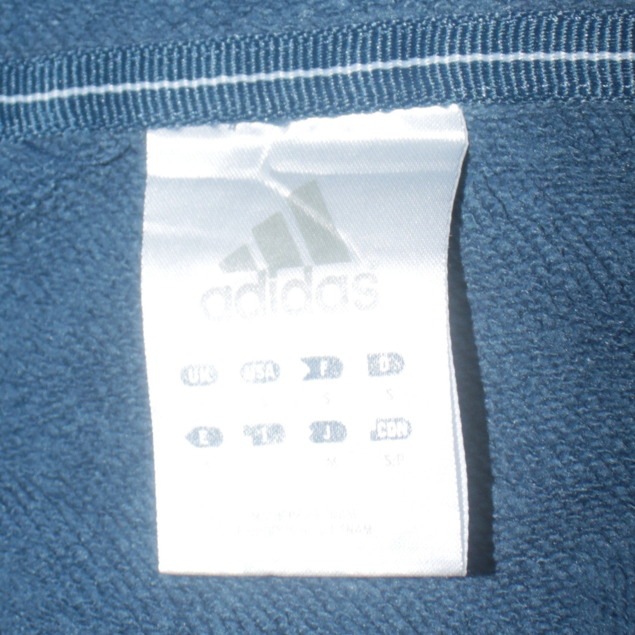 Adidas Men's Blue Pullover Hoodie Size S Cotton Blend Logo Sweatshirt