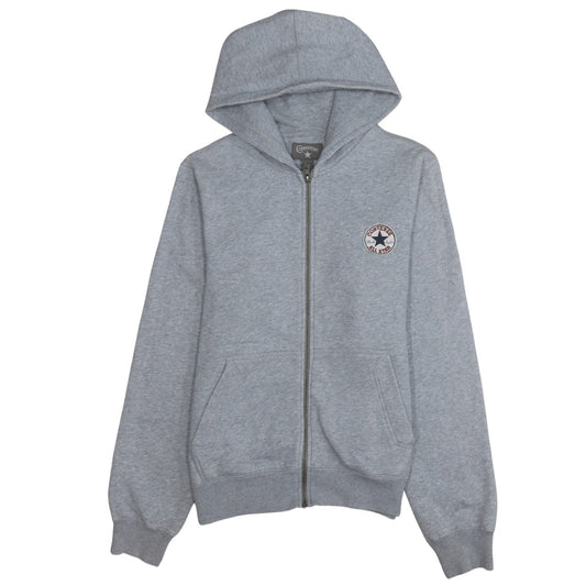 Converse Men's Grey Full Zip Hoodie Size S Regular Fit Fleece Sweatshirt