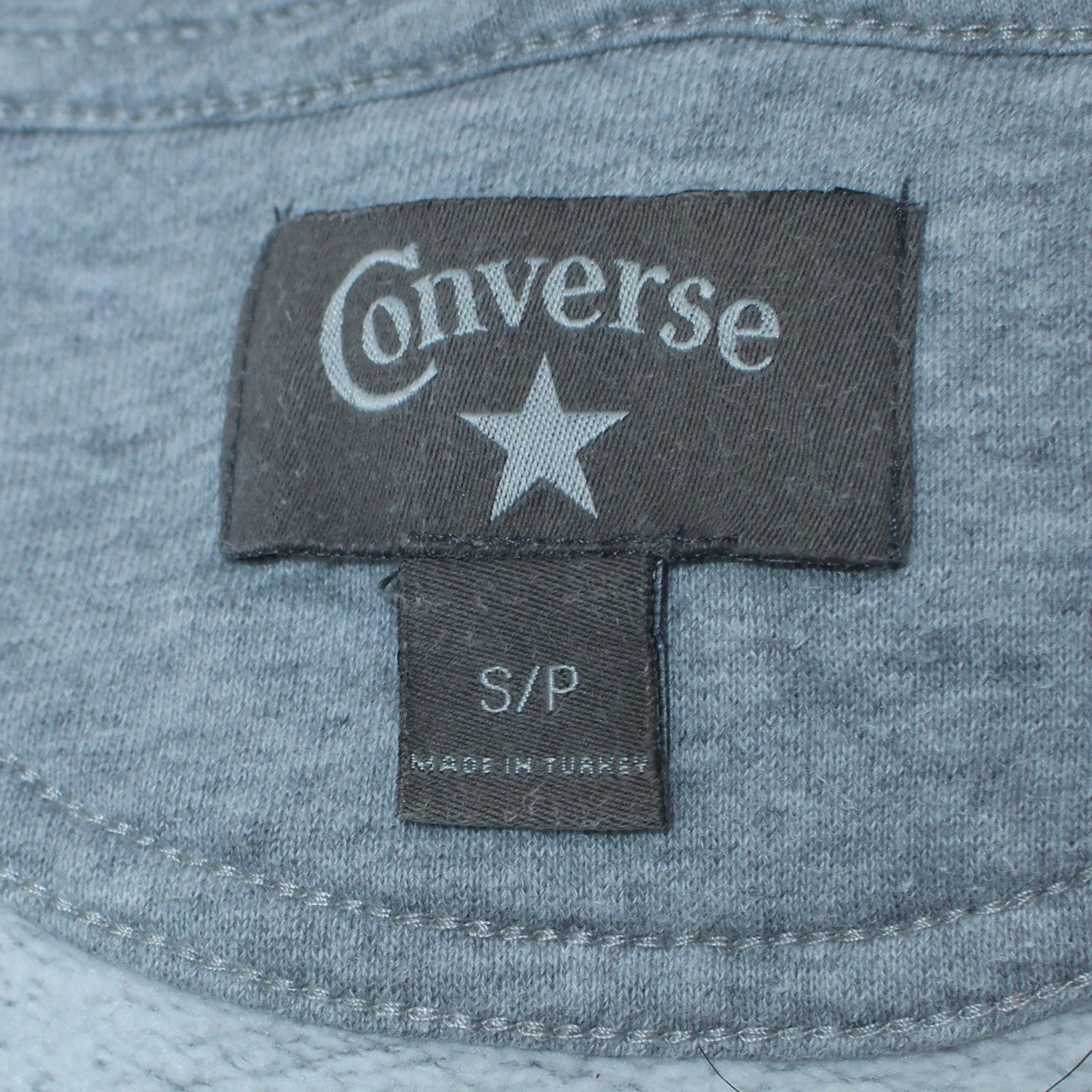 Converse Men's Grey Full Zip Hoodie Size S Regular Fit Fleece Sweatshirt