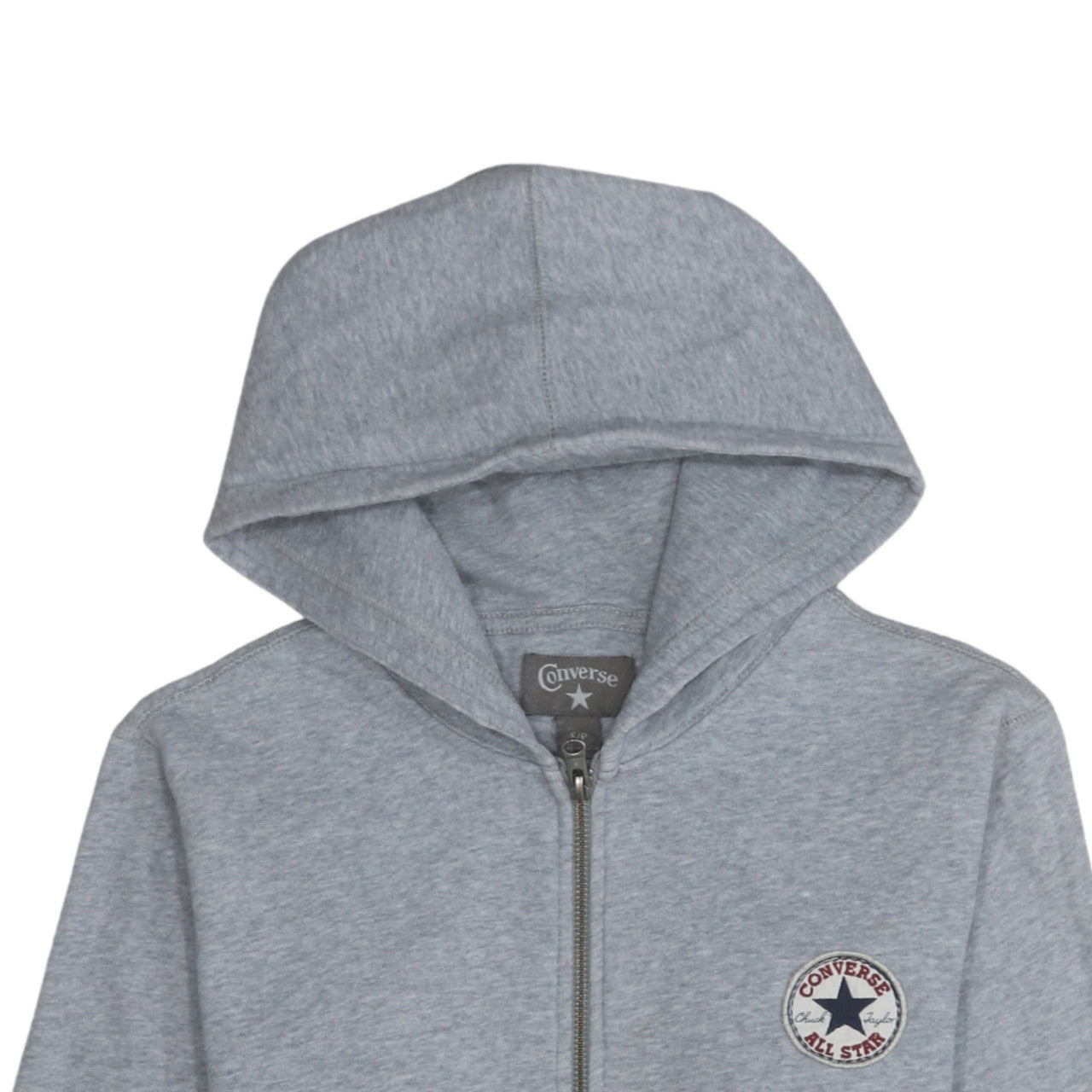 Converse Men's Grey Full Zip Hoodie Size S Regular Fit Fleece Sweatshirt