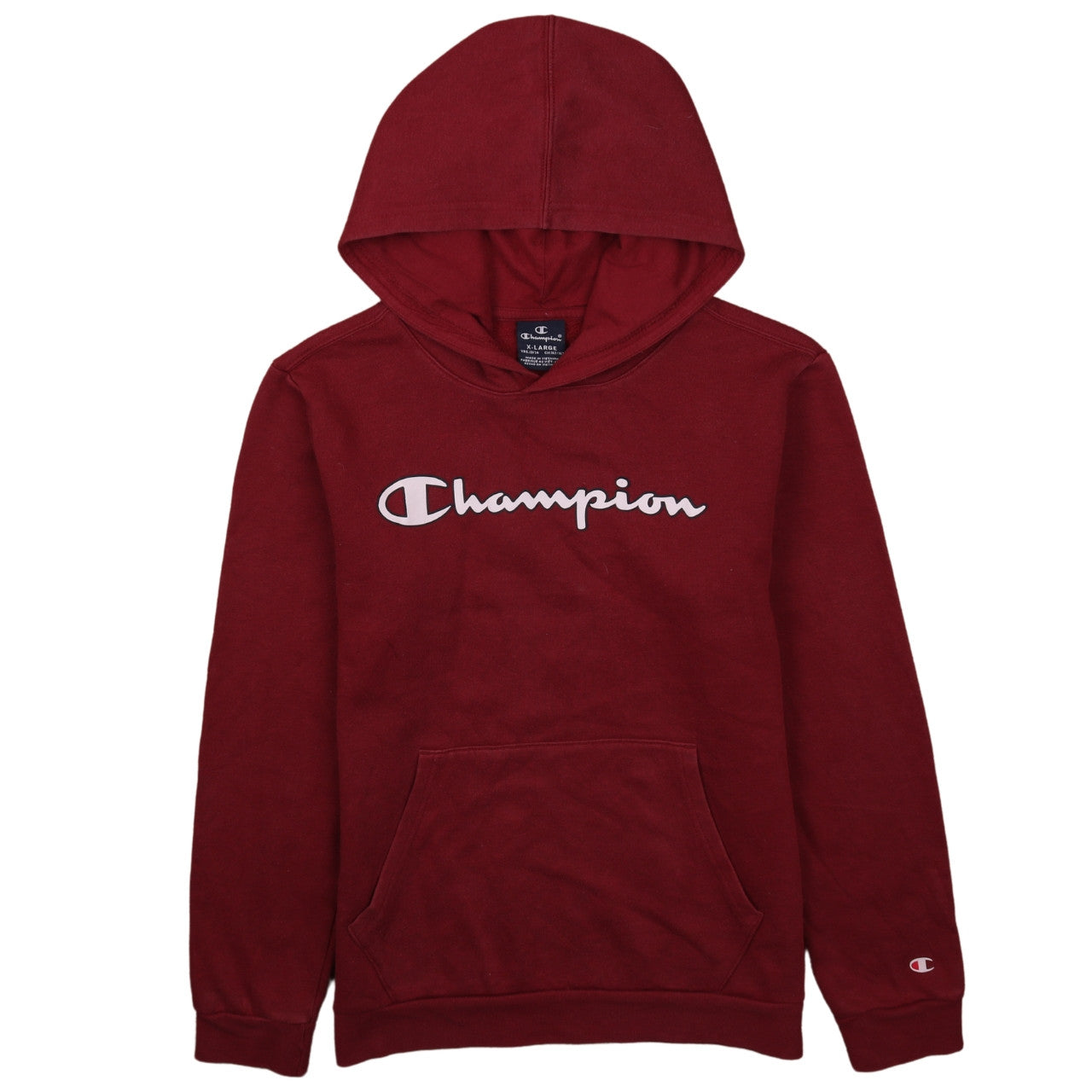 Champion Boys Red Pullover Hoodie 13-14 Years Graphic Logo Fleece