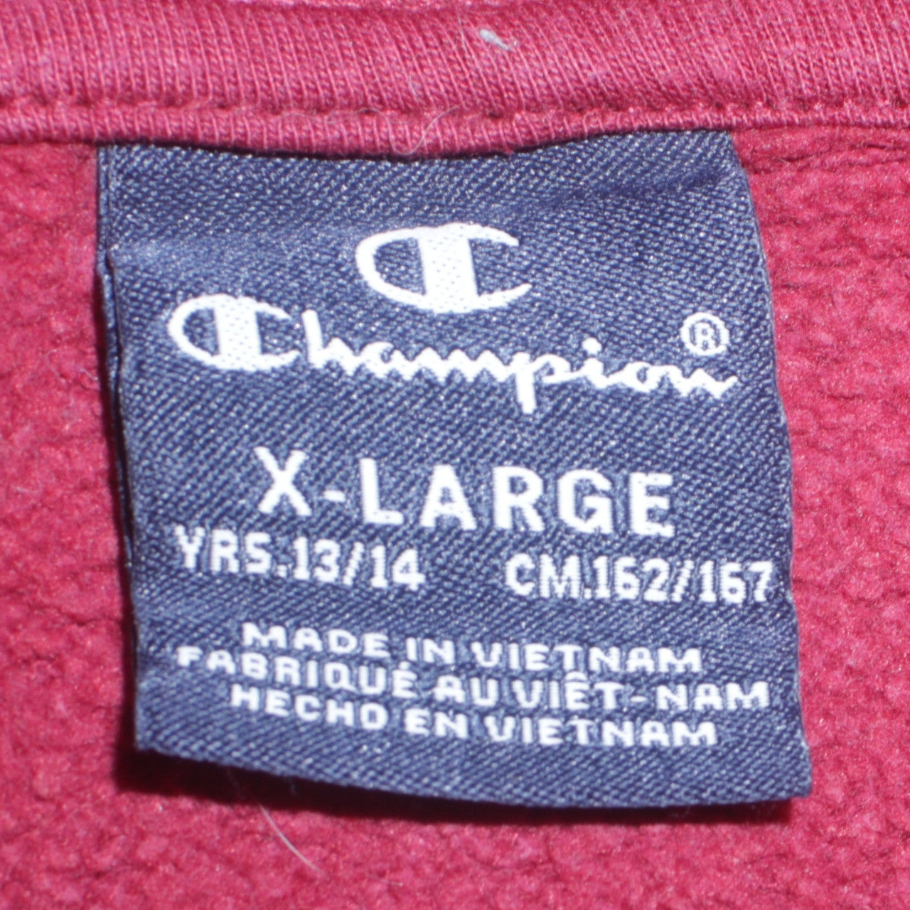 Champion Boys Red Pullover Hoodie 13-14 Years Graphic Logo Fleece
