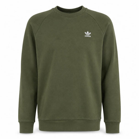 Adidas Men Green Crew Neck Pullover Sweatshirt Size S