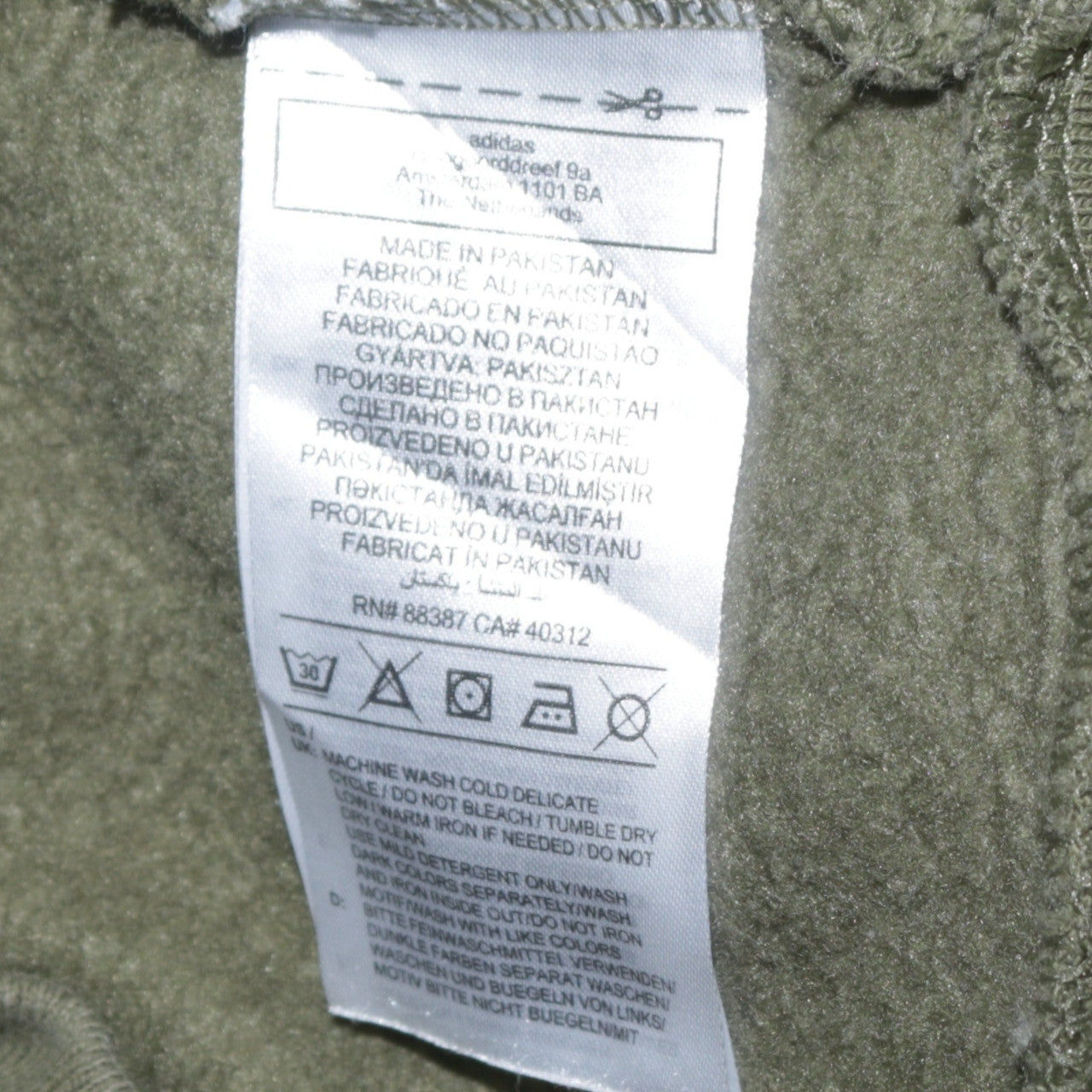 Adidas Men Green Crew Neck Pullover Sweatshirt Size S