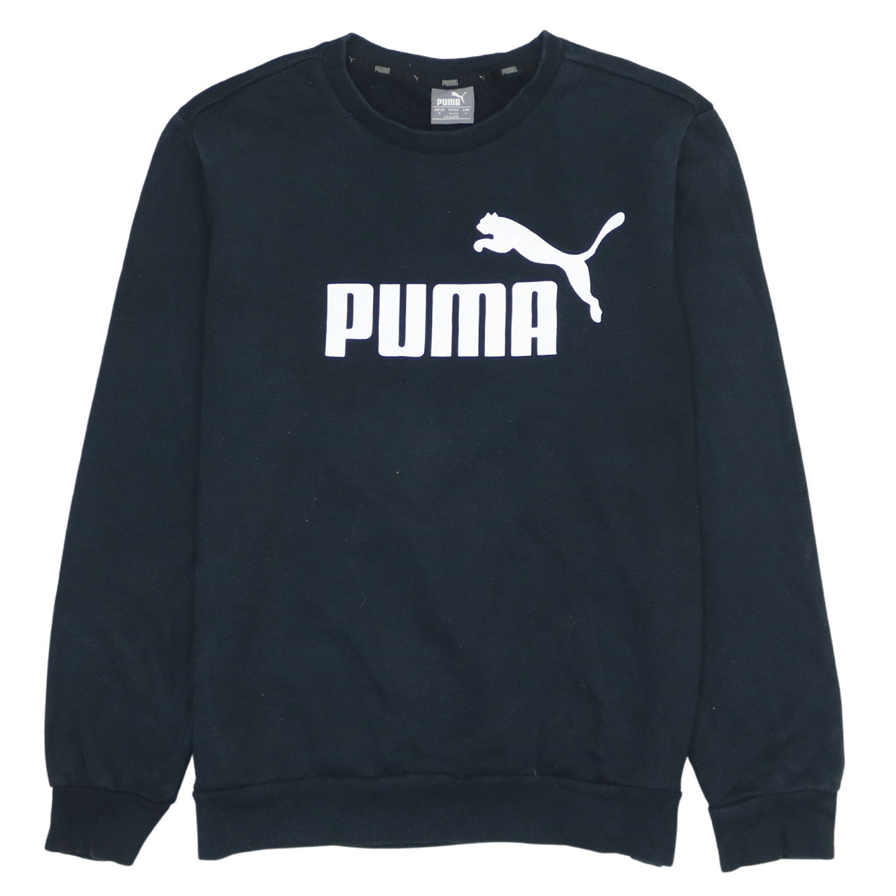 Puma Men's Black Small Logo Crew Neck Pullover Sweatshirt