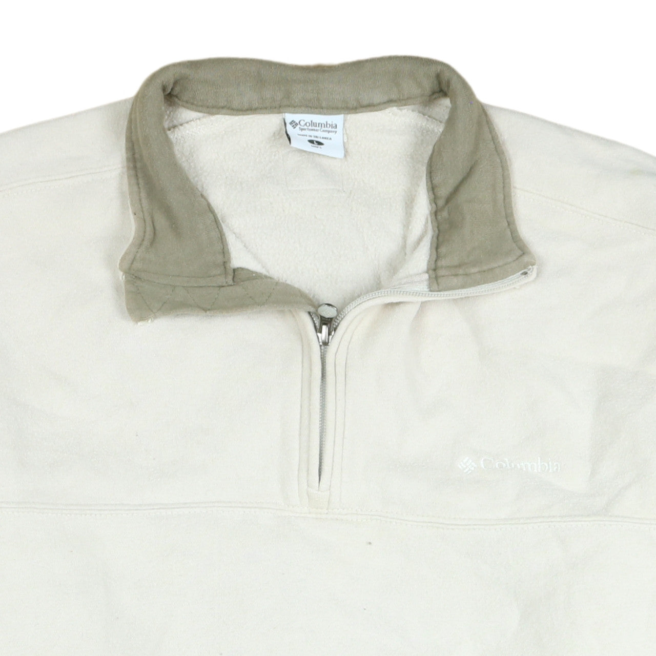 Columbia Men's Ivory 3XL 1/4 Zip Fleece Pullover Sweatshirt