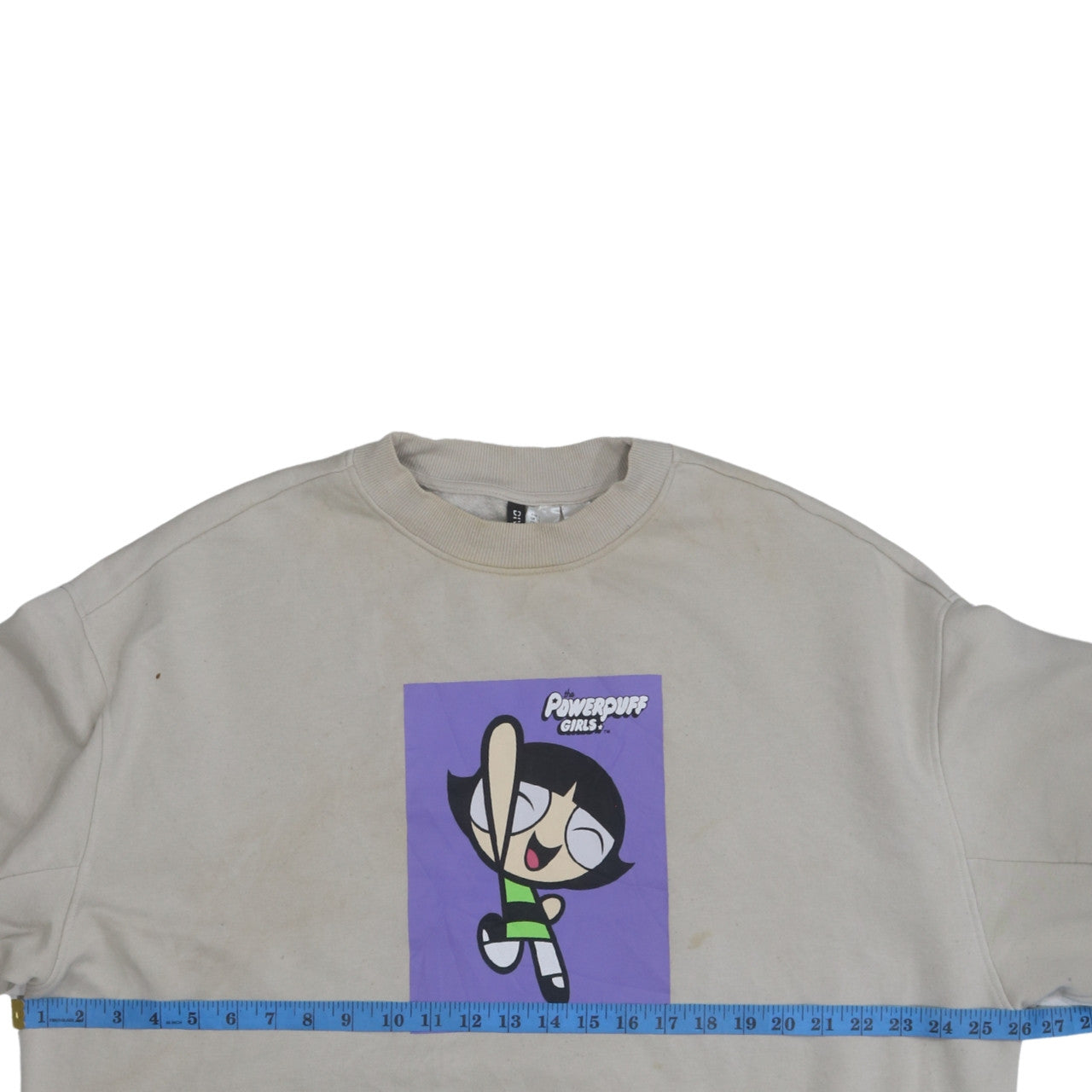 H&M Women Beige Crew Neck Powerpuff Girls Sweatshirt L