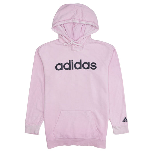 Adidas Womens Pink Pullover Hoodie XS Cotton Blend Logo Casual