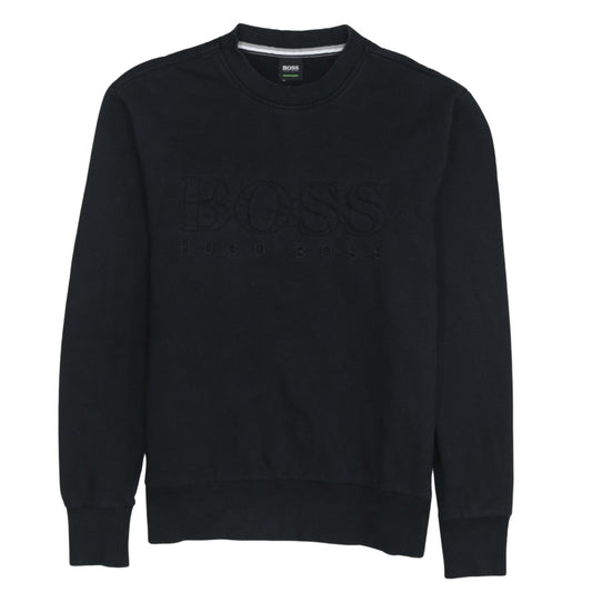 Hugo Boss Men’s Black Cotton Crew Neck Pullover Sweatshirt S