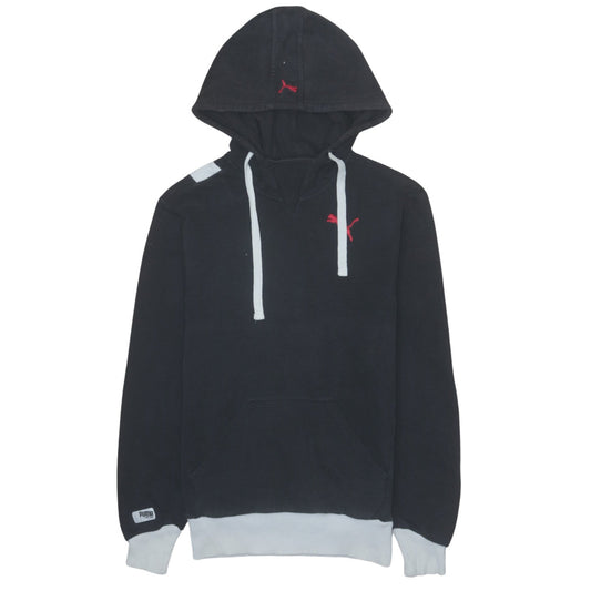 Puma Men's Black Pullover Hoodie XS Logo Embroidered Fleece
