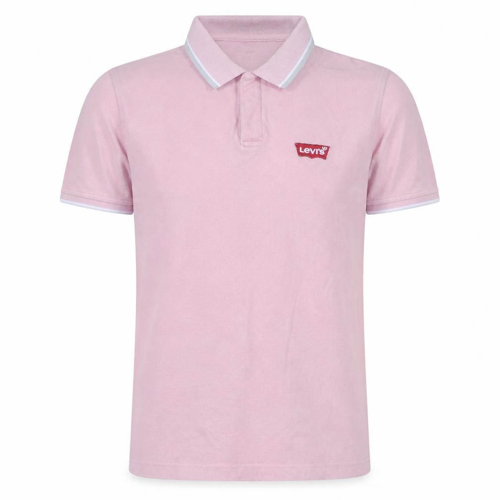 Levi's Men's Pink Short Sleeve Cotton Logo Polo Shirt Size S