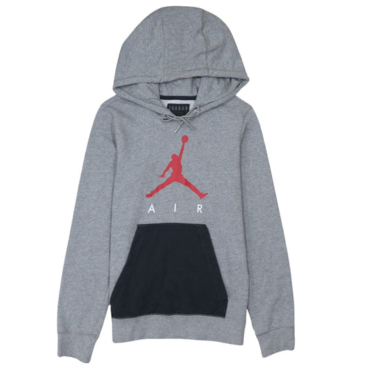 Jordan Air Mens Grey Hoodie XS Pullover Graphic Print Cotton Blend