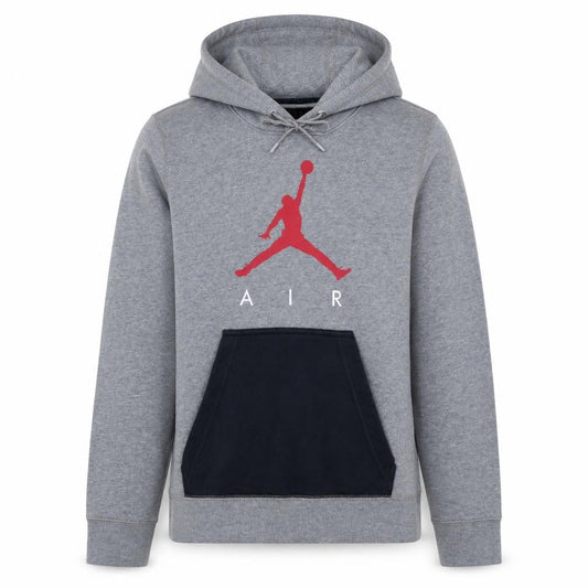 Jordan Air Mens Grey Hoodie XS Pullover Graphic Print Cotton Blend