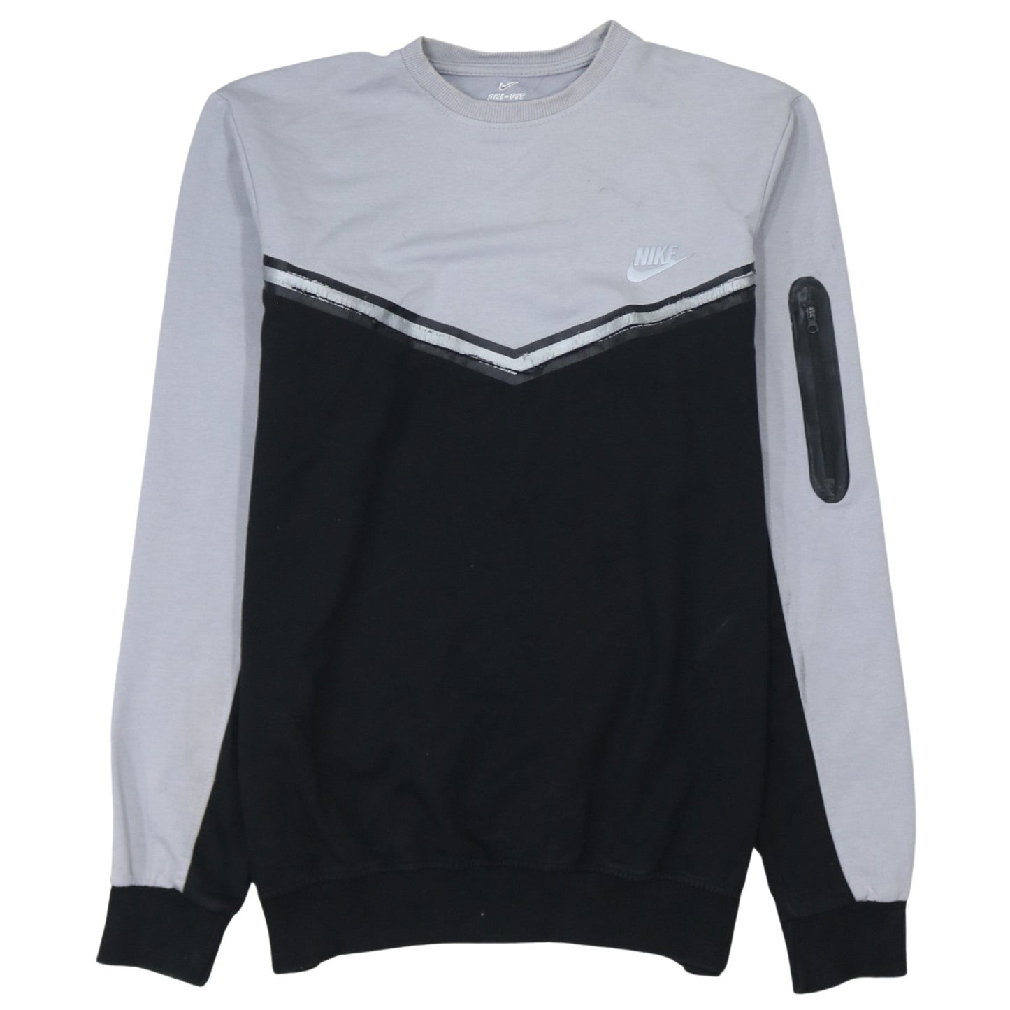 Nike Men's Grey Black Dri-Fit Crew Neck Sweatshirt XXL