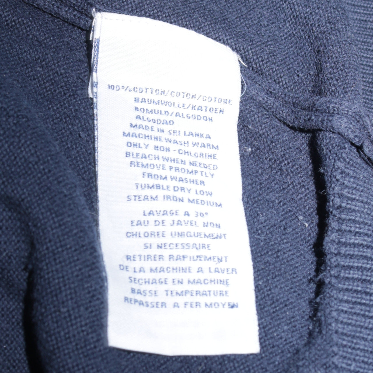 Ralph Lauren Men's Blue XL V-Neck Cotton Pullover Jumper