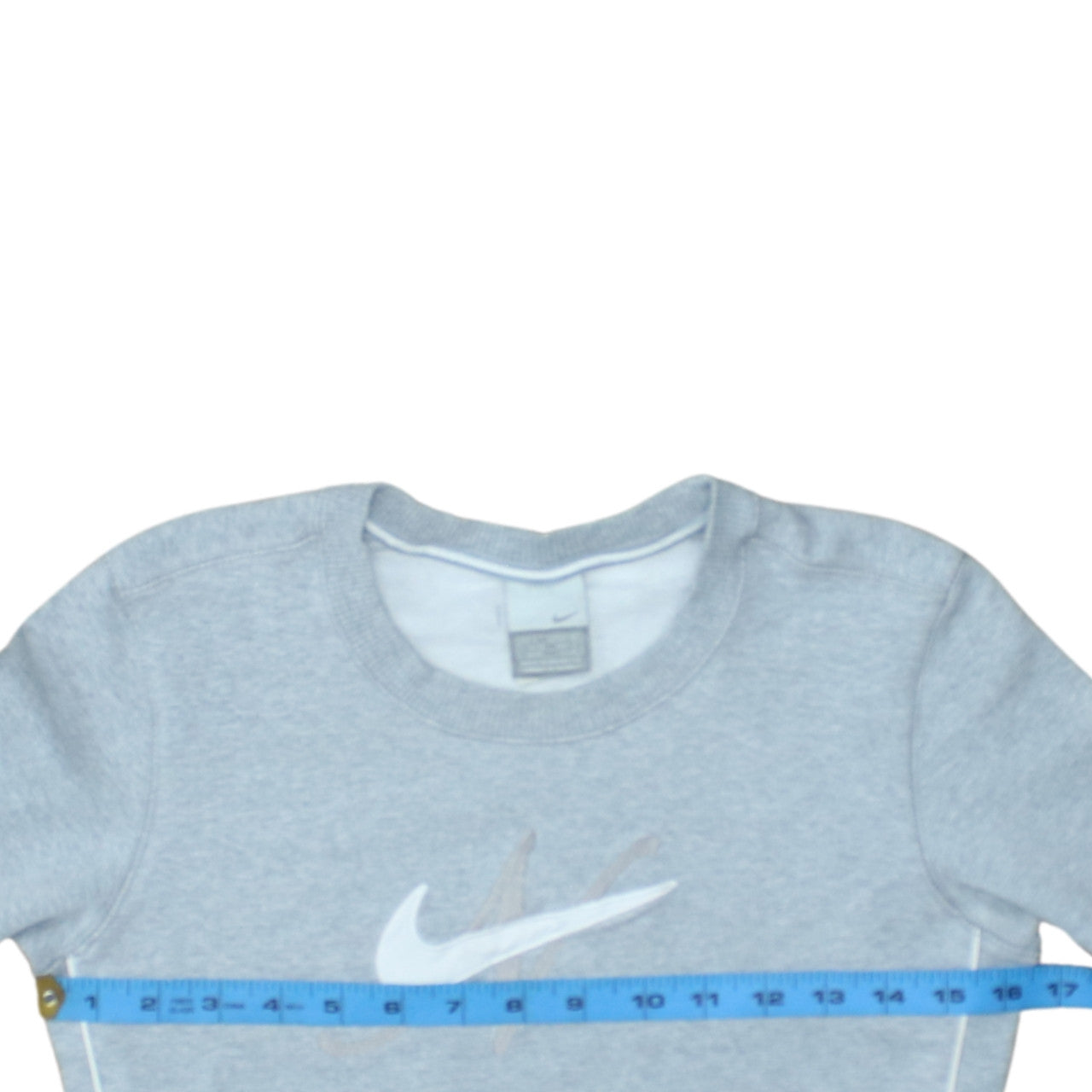 Nike Womens Grey Long Sleeve Crew Neck Pullover Sweatshirt Size M